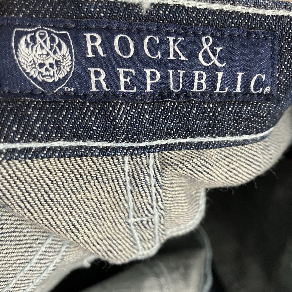 Rock & Republic Womens Sz 27 Dark Wash Flare Jeans Contrast Stitch Denim NWT - Picture 8 of 12